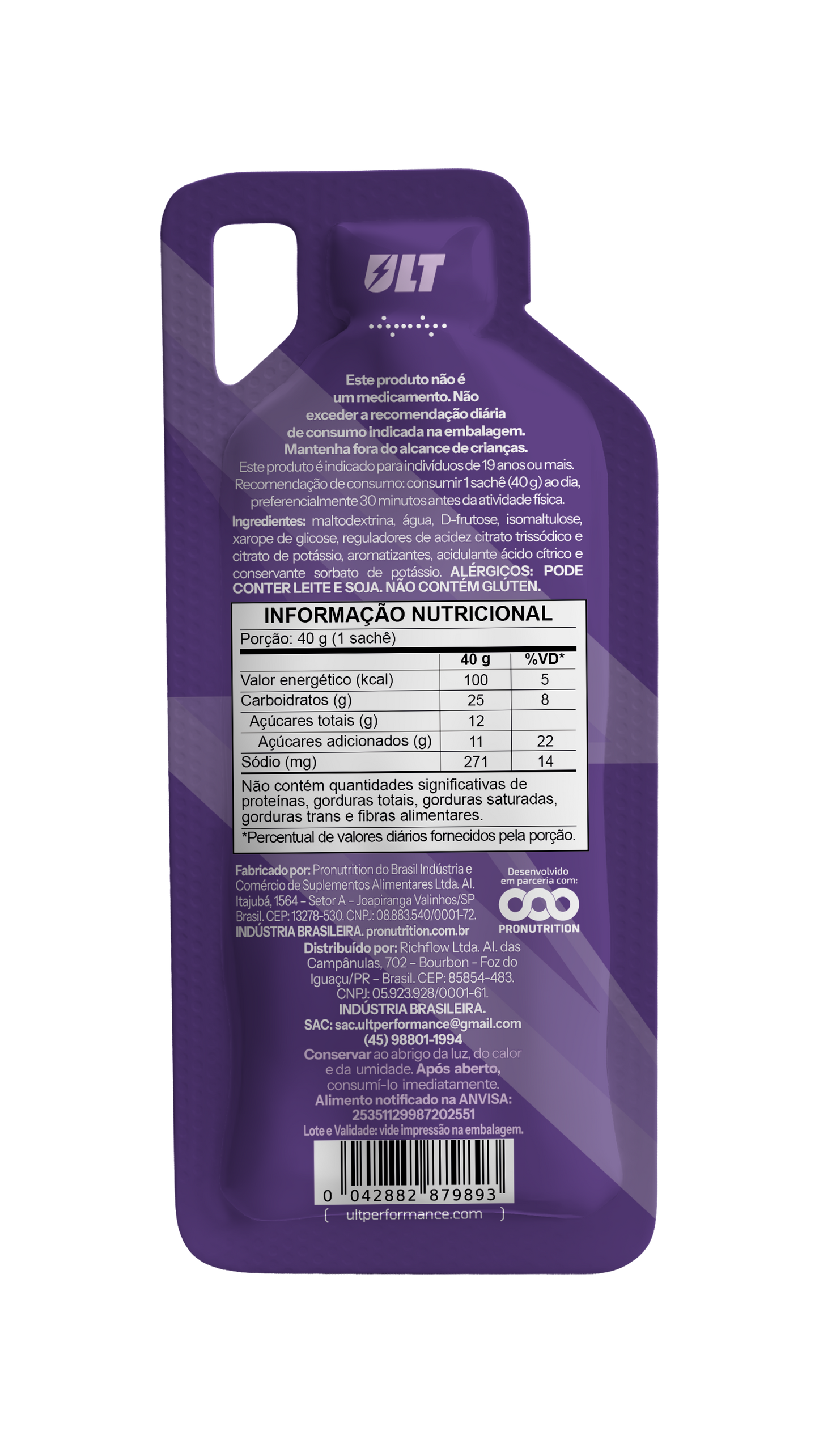 Gel de carboidrato - Frutas roxas