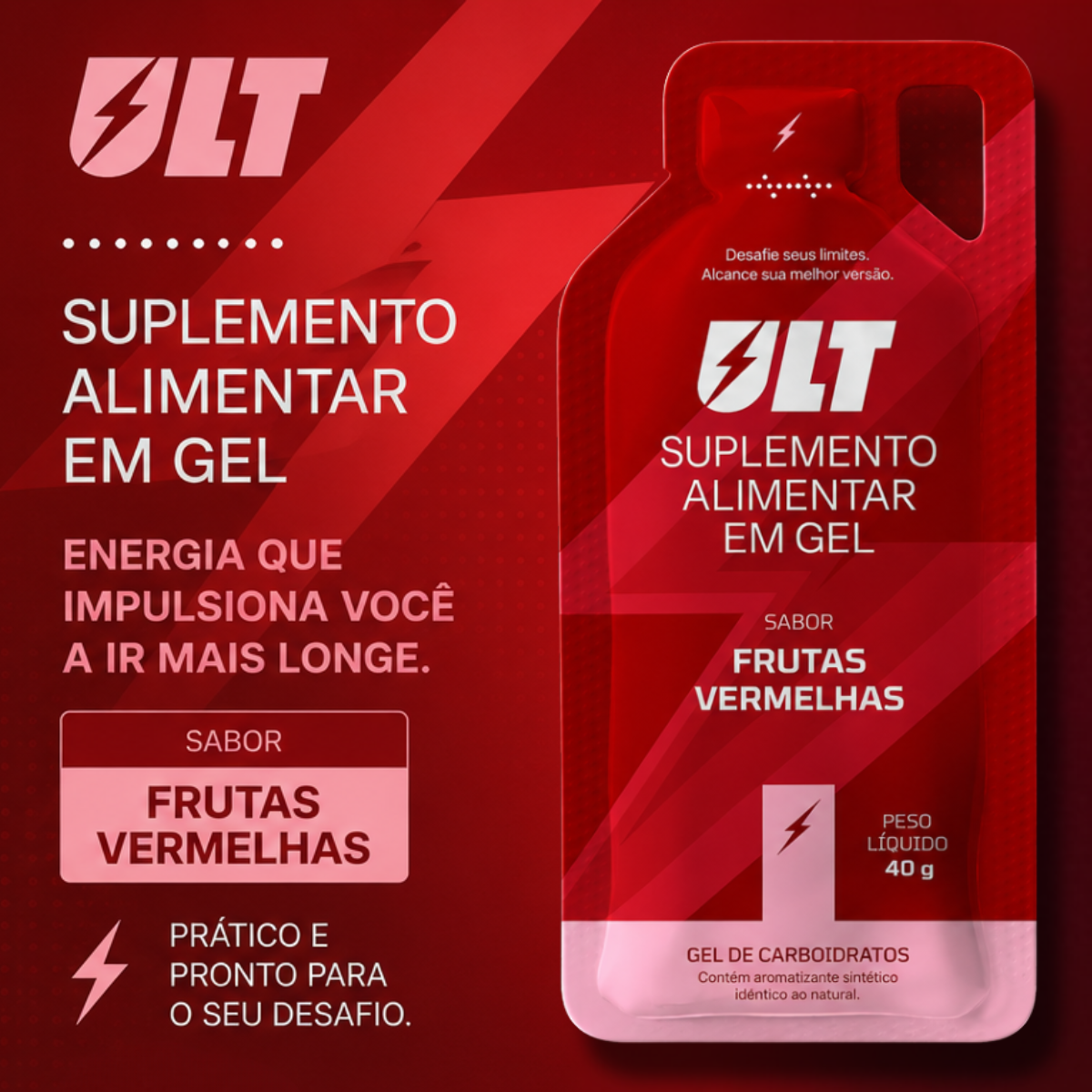Gel de carboidrato - Frutas vermelhas