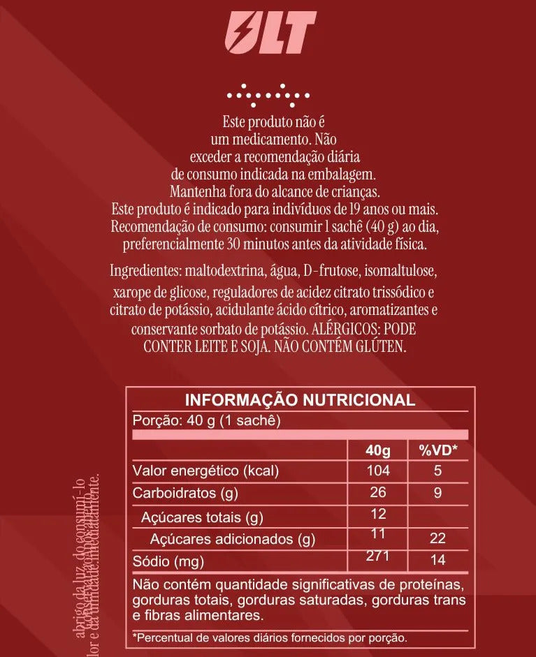 Kit Gel Carboidrato Ult Performance 5 Sabores 40g